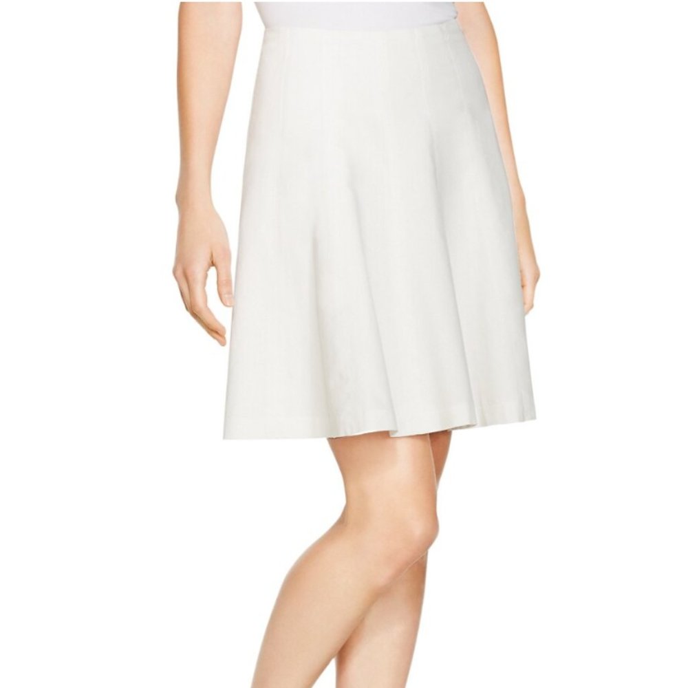 White House Black Market Linen White Flirty Skirt